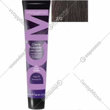 Крем-краска для волос «DCM» Hop Complex, 2/0 коричневый, 980044, 100 мл