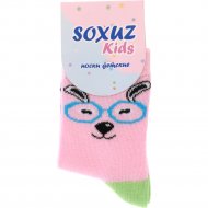 Носки детские «Soxuz» 501-Print, розовый/мордочка в очках, размер 18-20