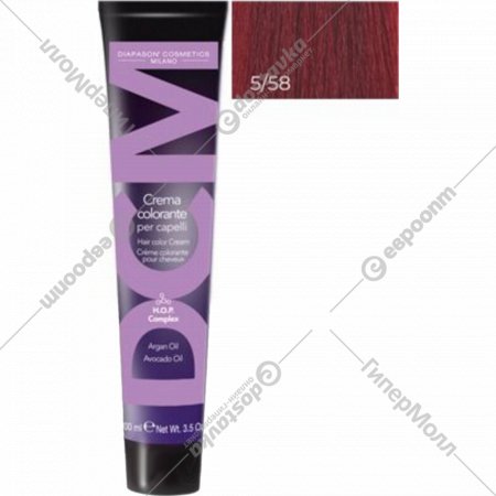 Крем-краска для волос «DCM» Hop Complex, 5/58 светло-каштановый рыжий фиолетовый, 980396, 100 мл