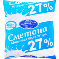 

Сметана (27%,пленка) Мол.мир 450г