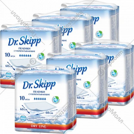 Пеленки детские «Dr.Skipp» Dry Line, 60x60 см, 60 шт