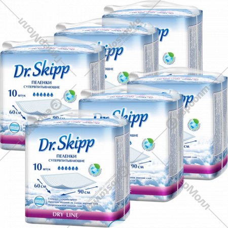 Пеленки детские «Dr.Skipp» Dry Line, 60x90 см, 60 шт