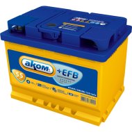 Аккумулятор автомобильный «AKOM» 6СТ-55 +EFB рус, 55 А/ч