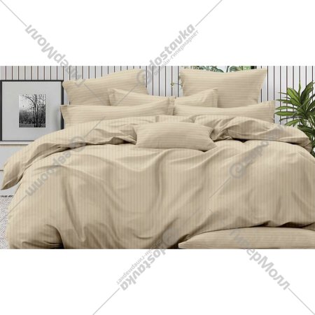 Комплект постельного белья «Luxor» Полоса 1x1 12-0605, евро, слоновая кость
