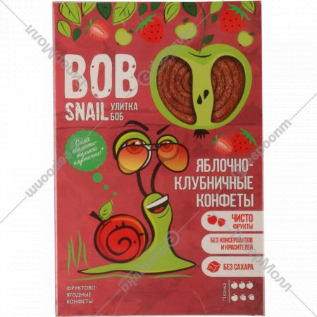 Конфеты «Bob Snail» яблочно-клубничные натуральные, 60 г