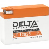 Аккумулятор мотоциклетный «Delta» AGM СТ 12025, бок YTX4B-BS, 2.5 А/ч