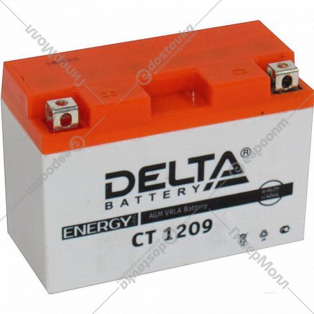 Аккумулятор мотоциклетный «Delta» AGM СТ 1209, YTX9-BS,YTX9, 9 А/ч