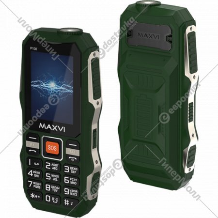 Мобильный телефон «Maxvi» P100 + ЗУ WC-111, Green