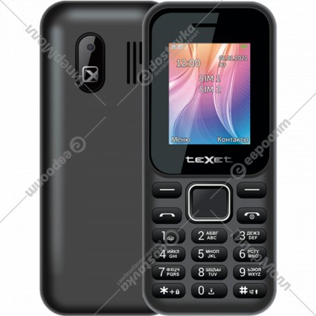 Мобильный телефон «Texet» TM-123 + ЗУ WC-011m, Black