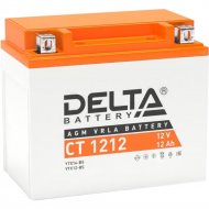 Аккумулятор мотоциклетный «Delta» AGM СТ 1212, YTX14-BS,YTX12-BS, 12 А/ч