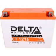 Аккумулятор мотоциклетный «Delta» AGM СТ 1216, YB16AL-A2, 16 А/ч
