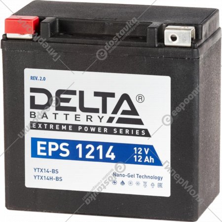 Аккумулятор мотоциклетный «Delta» EPS 1214, YTX14-BS, YTX14H-BS, 14 А/ч