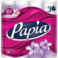 Туалетная бумага «Papia» Балийский цветок, 3 слоя, 32 рулона