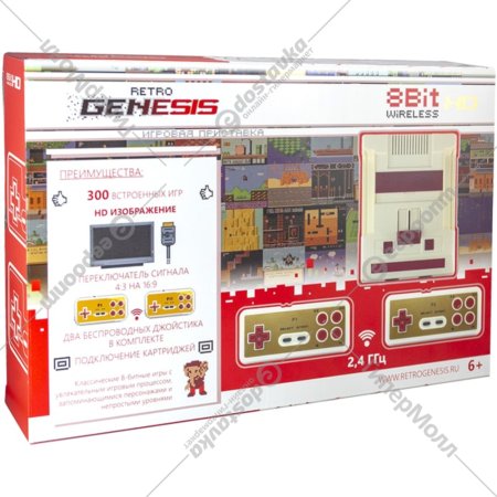 Игровая приставка «Retro Genesis» 8 Bit HD Wireless , 300 игр