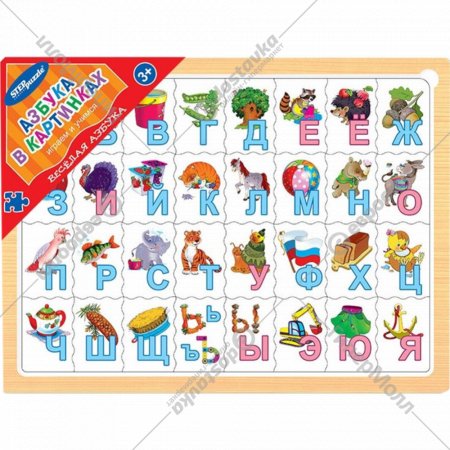 Развивающая игрушка «Step Puzzle» Веселая азбука. Азбука в картинках, 89003