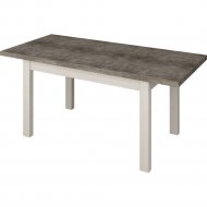 Обеденный стол «Senira» Кастусь 110-145x70, бетон/белый