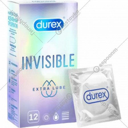 Презервативы «Durex» Invisible Extra Lube, 12 шт