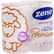 Бумага туалетная «Zeno Premium Lavender Valley» трехслойная, 120х98 мм, 4 рулона
