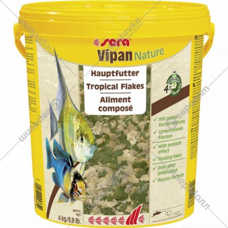 Корм для рыб «Sera» Nature Vipan, для всех рыб, 32293, 20 л, 4 кг