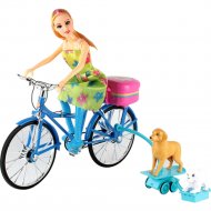 Кукла «Darvish» на велосипеде с собачками, DV-T-1746