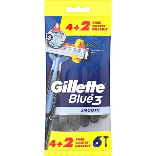 Станки для бритья «Gillette» Blue 3 Smooth 4 + 2 шт