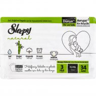 Подгузники детские «Sleepy Natural» Jumbo Pack Midi, размер 3, 4-9 кг, 34 шт