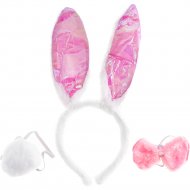 Набор карнавальный «Hogge Home» ушки зайчика, бело-розовые, арт. Z220328-01
