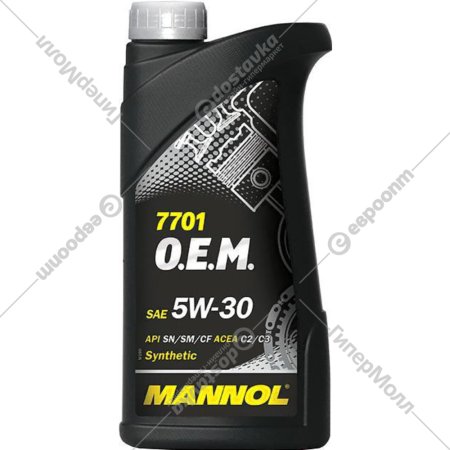 Масло моторное «Mannol» OEM 5W30 SN/SM/CF, MN7701-1, 1 л