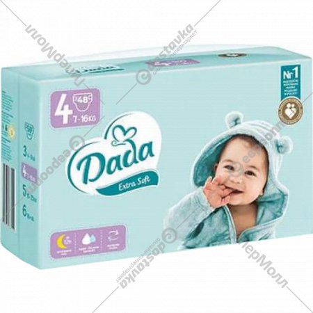 Подгузники детские «DADA» Extra Soft, размер Maxi 4, 7-16 кг, 48 шт
