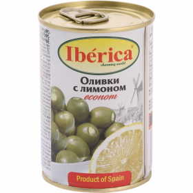 Оливки «Iberica» зе­ле­ные, с ли­мо­ном, 280 г
