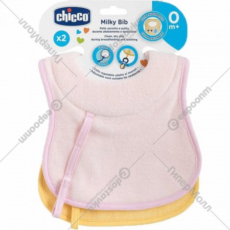 Нагрудник «Chicco» Milky 16300100000, розовый, 2 шт