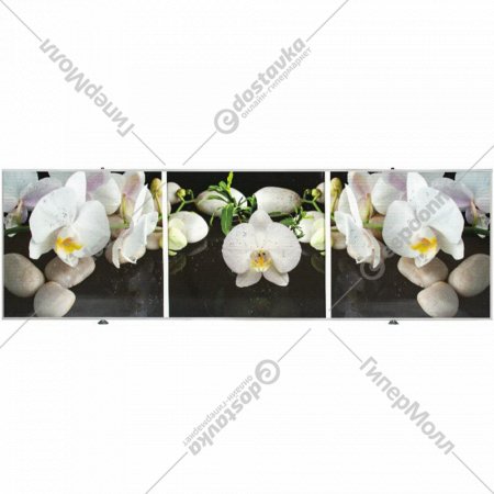 Экран для ванны «Comfort Alumin» Орхидея на черном 3D, 150х50 см