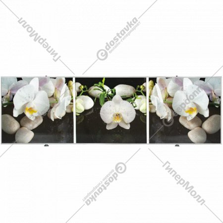 Экран для ванны «Comfort Alumin» Орхидея на черном 3D, 170х50 см