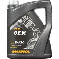 Масло моторное «Mannol» Longlife 504/507 5W-30 SN, MN7715-5, 5 л