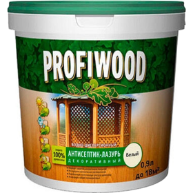 Ан­ти­сеп­тик-лазурь «Profiwood» белый, 0.9 л