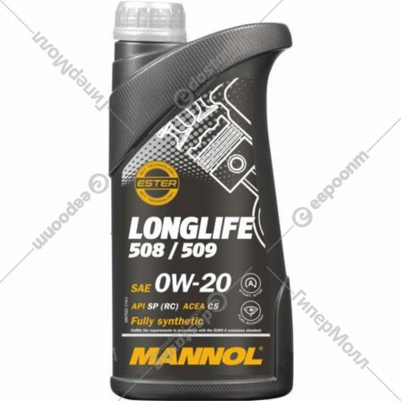 Масло моторное «Mannol» Longlife 508/509 0W-20 API SP RC, MN7722-1, 1 л