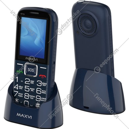 Мобильный телефон «Maxvi» B 21ds + ЗУ WC-111, Blue