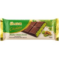Шоколад Ulker молочный с фисташковой начинкой с хрустящим кадаифом, 93 г