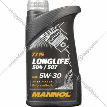 Масло моторное «Mannol» Longlife 504/507 5W-30 SN, MN7715-1, 1 л