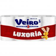 Бумага туалетная «Veiro» Luxoria, трехслойная, 8 рулонов