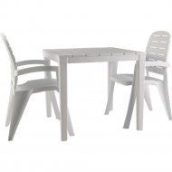 Садовый стол «Ellastik Plast» Прованс Квадратный, белый, 80x80x70 см