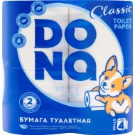 Бумага туалетная «Dona» Classic, двухслойная, 4 рулона