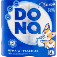 

Бумага туал."DONA CLASSIC"(белая,2сл/4р)