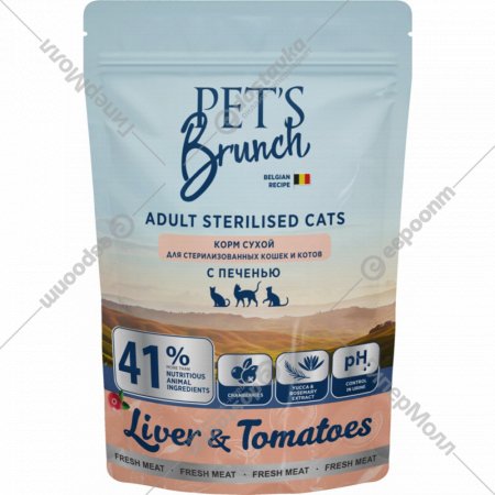Корм для кошек «Pet's Brunch» для стерилизованных кошек и котов, 0.4 кг