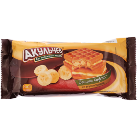 Венские вафли «Акульчев» со вкусом банана, 100 г