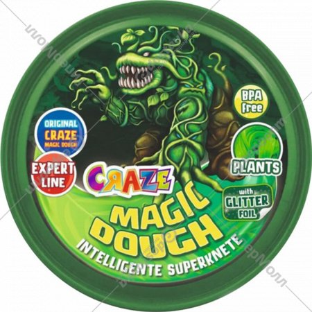 Тесто-пластилин «Craze» Magic Dough, 34903.B, зеленое-растение, с блеском, 70 г