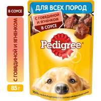 

Корм для собак"PEDIGREE"(говяд/ягнён)85г