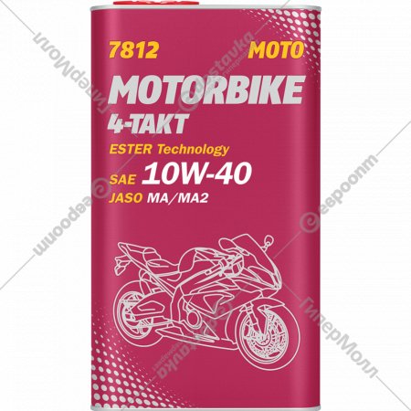 Масло моторное «Mannol» 4-Takt Motorbike 7812 10W-40 Metal, 1 л