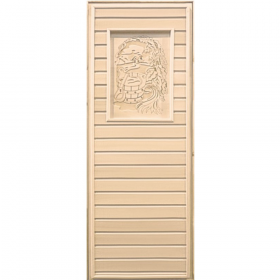 Дверь для бани «LK» глухая, липа, с ри­сун­ком, ко­роб­ка хвоя, 190х70 см