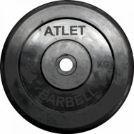 Диск для штанги «MB Barbell» Atlet, черный, 51 мм, 10 кг